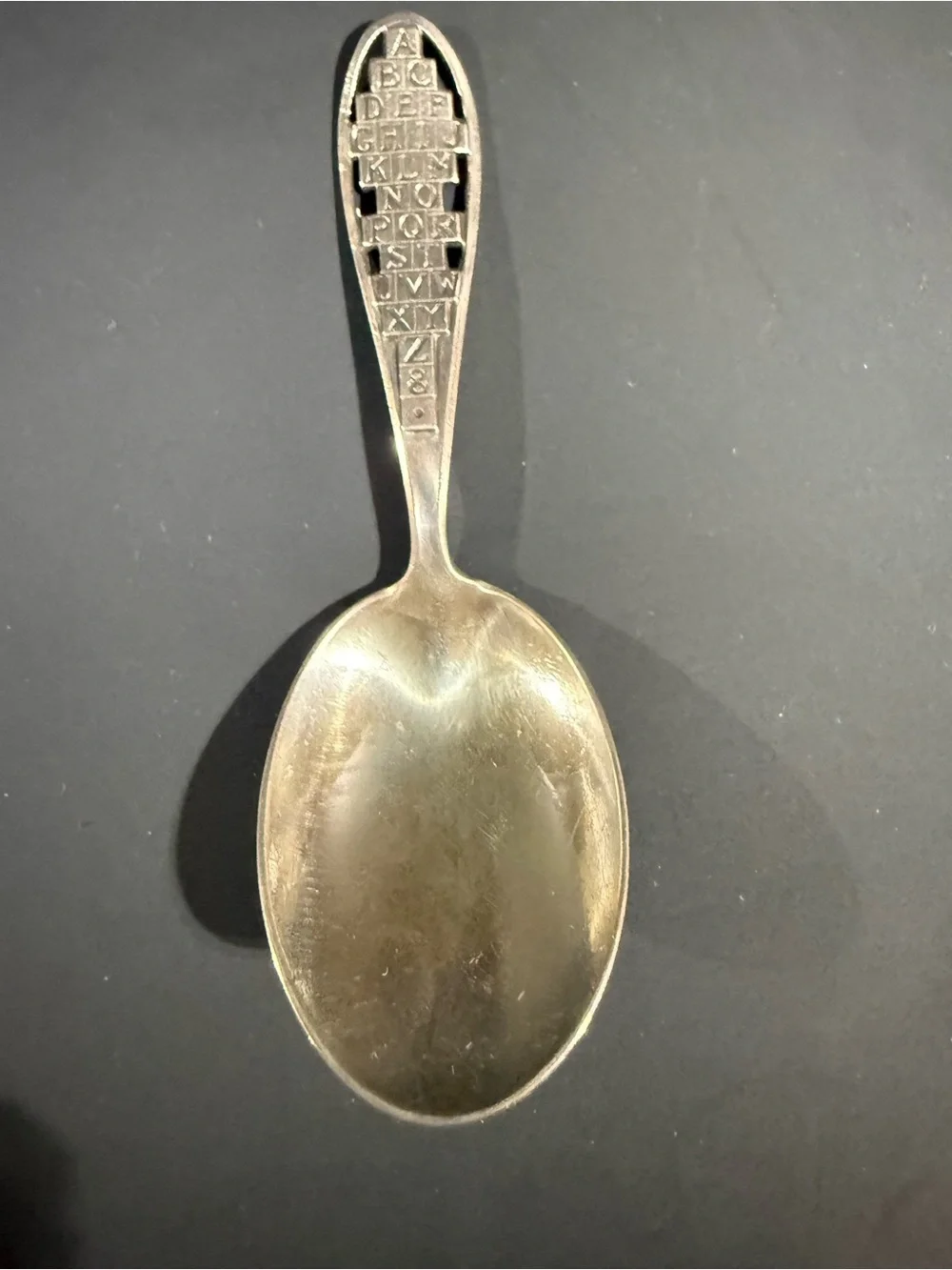 Alphabet-Handle Decorative Spoon in Gold Tone